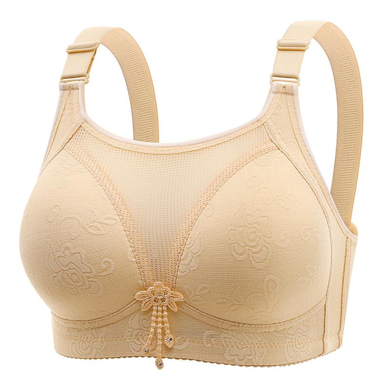 Áo Ngực Kích Thước 36-46, Áo Ngực Cỡ Lớn, Kiểu Đẩy Lên, Chống Chảy Xệ, Không Gọng, Đồ Lót Jacquard, Thích Hợp Cho Phụ Nữ Trung Niên Và Các Bà Mẹ