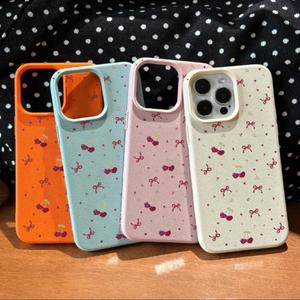 Funda para celular con patrón de moño, cubierta protectora linda, accesorio compatible con iPhone 11 12 13 14 15 Pro Max
