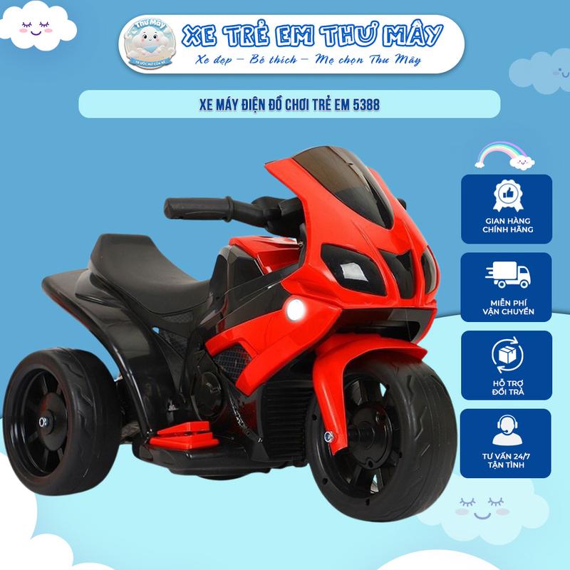 Xe Máy Điện Trẻ Em 5388B Có Nhạc Và Đèn Led Cho Bé Từ 1- 4 Tuổi Đồ Chơi