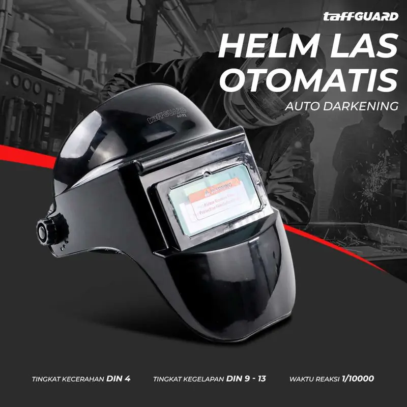 COD TaffGUARD Helm Las Otomatis otomatis fullface + Senter Led Auto Dimming Color Welding Helmet 1