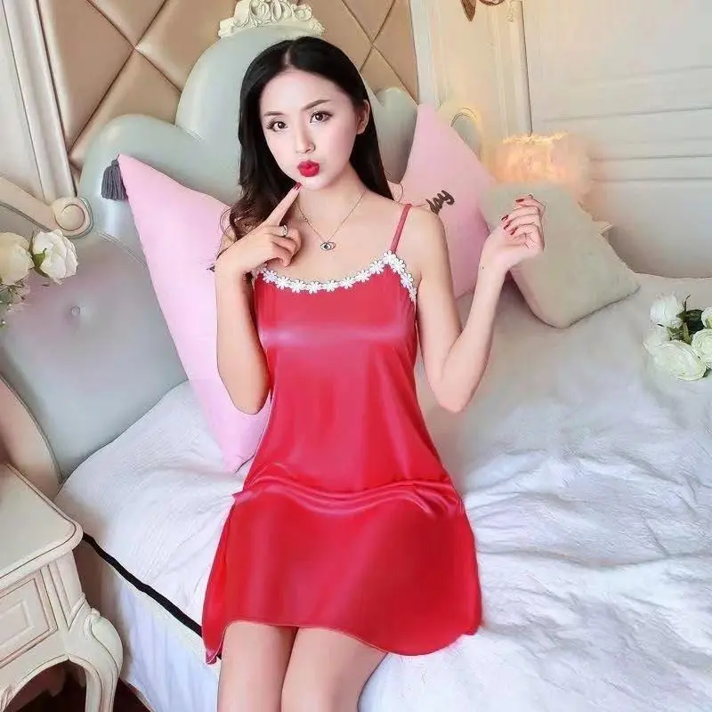 Baju Tidur Daster Amora / Renda Melati / Bahan Satin tricot / Size L & XL