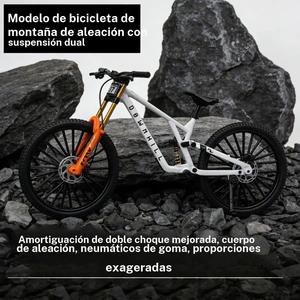Modelo de bicicleta MTB simulada, bicicleta de montaña de aleación a escala 1:6, diseño con doble amortiguador, decoración para hogar y oficina, regalo coleccionable, regalo de cumpleaños