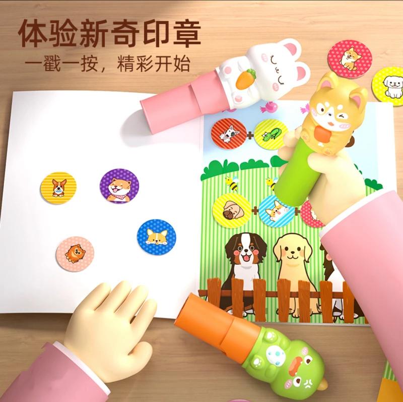 400PCS Little Rabbit, Dragon And Dog Removable Stickers, Mini Activity Pad and Sticker Stamper, Best Toys to Keep Toddlers Busy, Suitable as Gift for Boys and Girls 3+