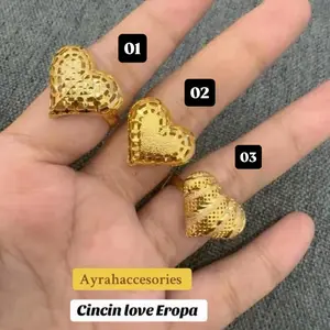 Cincin love Eropa kode 875 lapisan emas 24 K