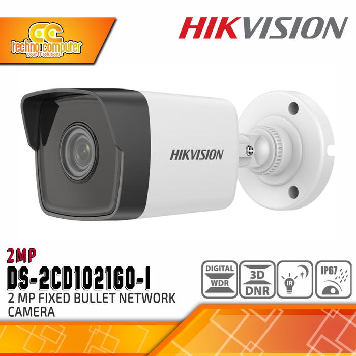 Gambar HIKVISION DS-2CD1021G0-I 2MP (2.8mm) INDOOR Fixed Bullet Network Camera CCTV dari Techno Computer Bali Kota Denpasar Tokopedia