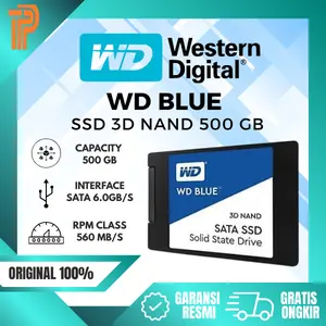 WD Blue 500GB SSD SATA III 3D NAND WD Blue 3D 500 GB 2.5" Garansi Resmi 100% ORIGINAL