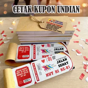 Cetak Kupon Undian / Kupon Doorprize / kupon Jalan Sehat / Kupon Jalan Santai / Kupon Custom 17 Agustus HUT RI Ke 81