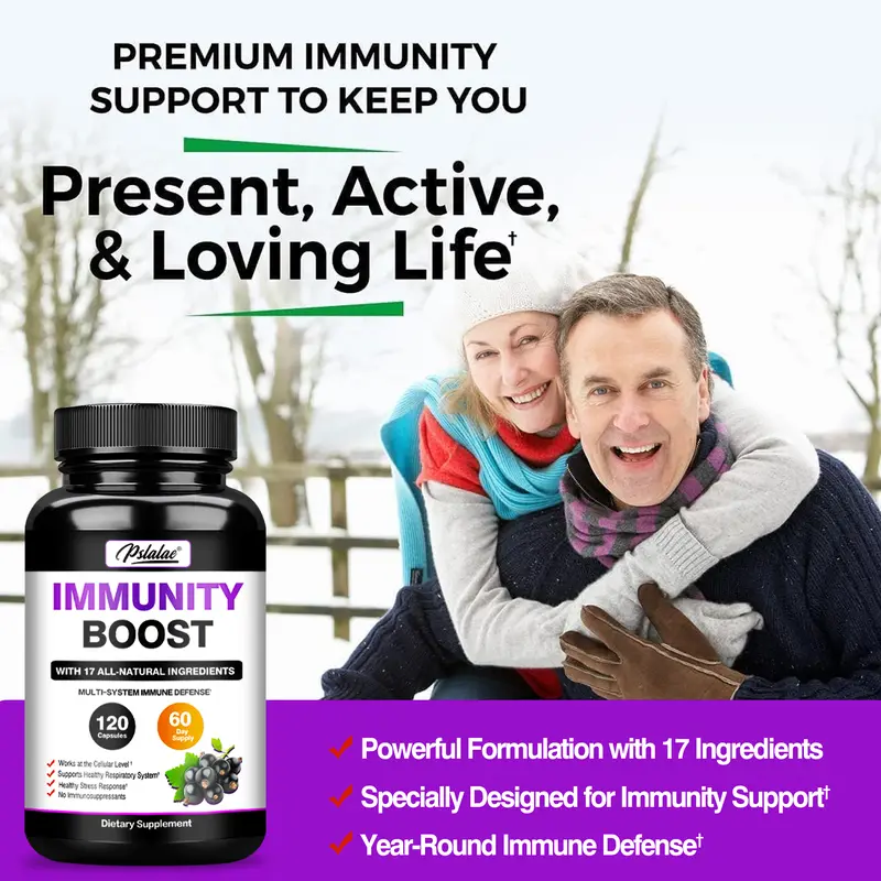 Pslalae - Immune Supplement - with Elderberry, Vitamin C, Zinc - Gluten Free, Non-GMO 3