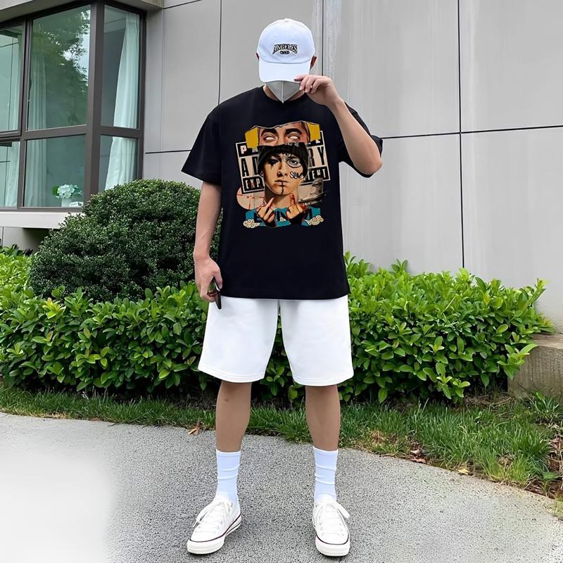 Áo thun nam basic tay ngắn cổ tròn co giãn 4 chiều mềm mại, áo cộc tay nam oversize đen inhình style hiphop trẻ trung năng động phù hợp mặc ở nhà đi chơi hoặc vận động thể thao.