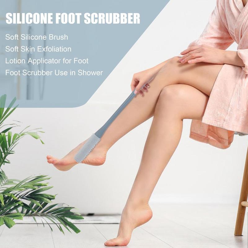 Product Introduction of 2PCS Soft Silicone Foot Wash Brush, Toe Gap Cleaning Brush, Foot Brush for Shower with Long Handle, Foot Brush with Brush Heads in Two Sizes, Foot Bath Brush for Seniors 19