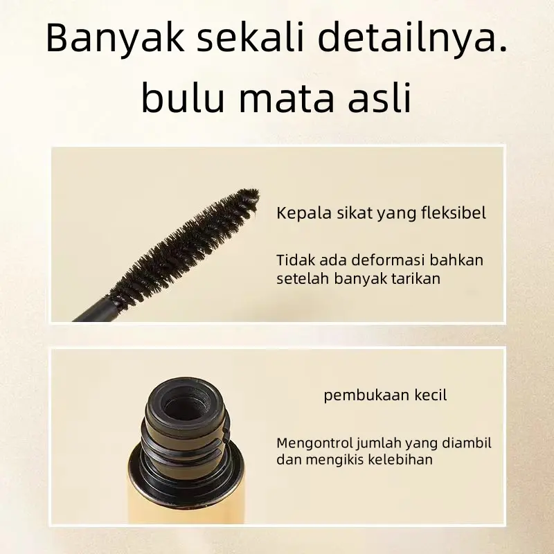 Mascara Waterproof Anti Luntur Menambah volume menebalkan Black Hitam Eye Cairan Mascara 2
