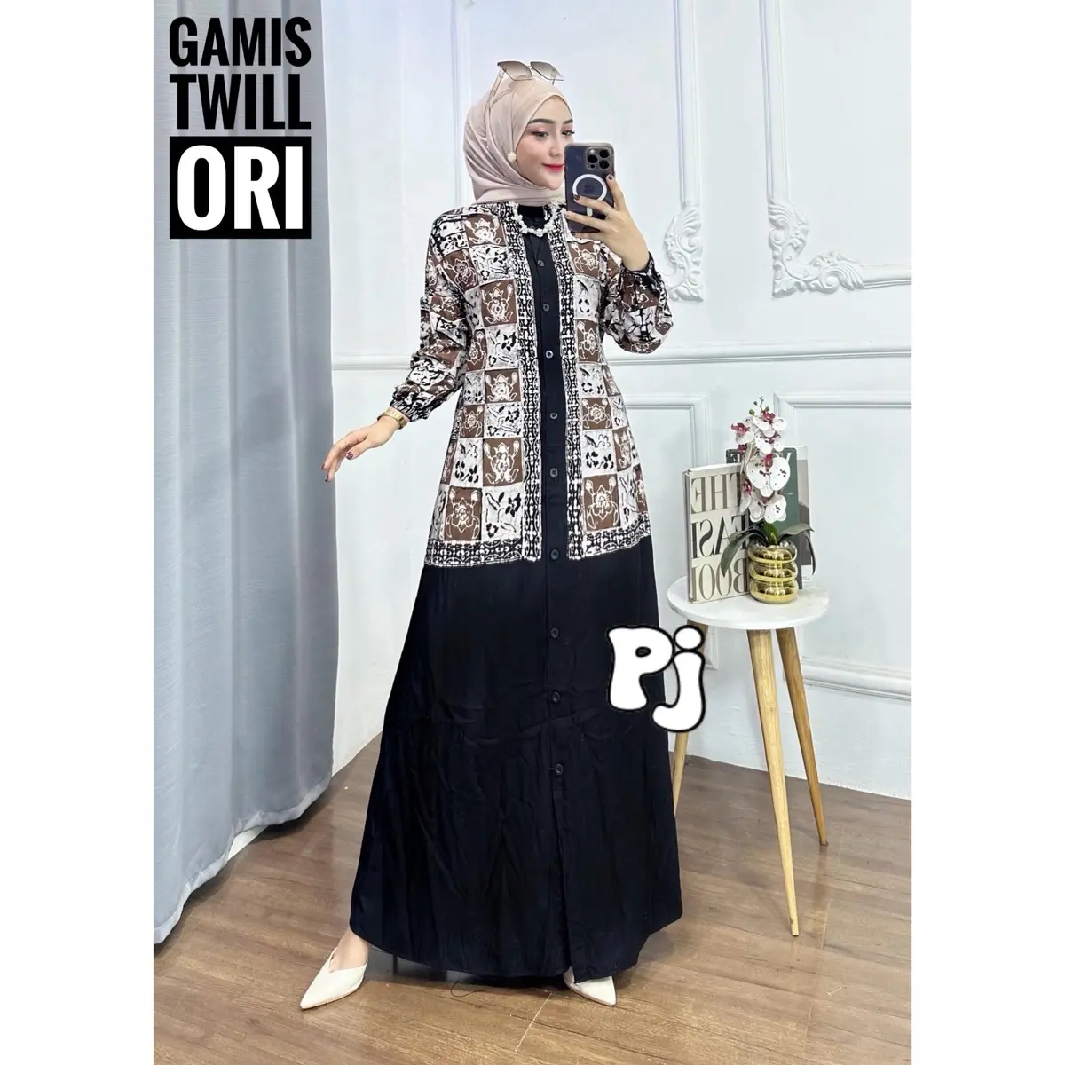 Gamis wanita terbaru Twill Rayon Ori Gamis Kancing Motif Terbaru Gamis Wanita Simple Elegan Muslim • simpel Gamis Batik Cap Malaman