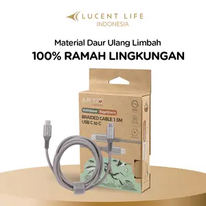 Braided cable USB-C to C 1.5m 60w - Tahan Lama Ramah Lingkungan Pengisian Cepat dan Kuat untuk Perangkat USB-C ke USB-C