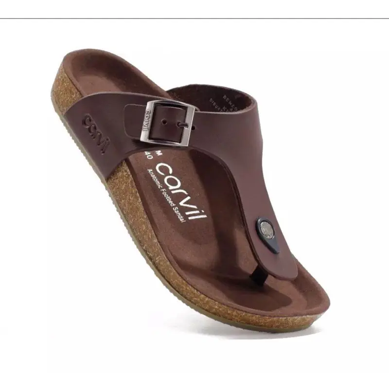 PROMO Sandal Pria Carvil kulit Terbaru original / Sandal Kulit Pria / Sandal Jepit Pria / Sandal Asli Kulit /Sandal Kulit Asli / Sandal Kulit Carvil_9 Original / Sendal kulit japit ginaya / Sandal Carvil slop jepit