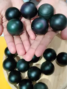 Batu Alam Asli Natural Rainbow Black Obsidian Sphere 33-35 mm Polished Matte