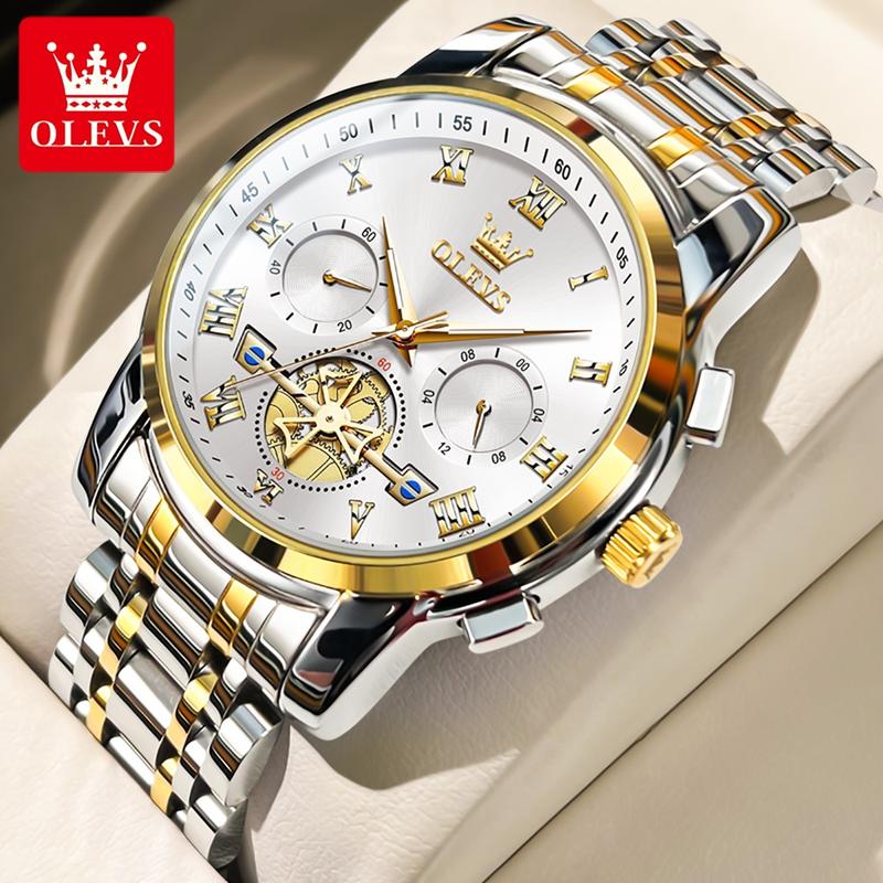 Jam Tangan Pria OLEVS 2859 Anti Air Luminous Analog Chronograph Stainless Steel Men Watch 6