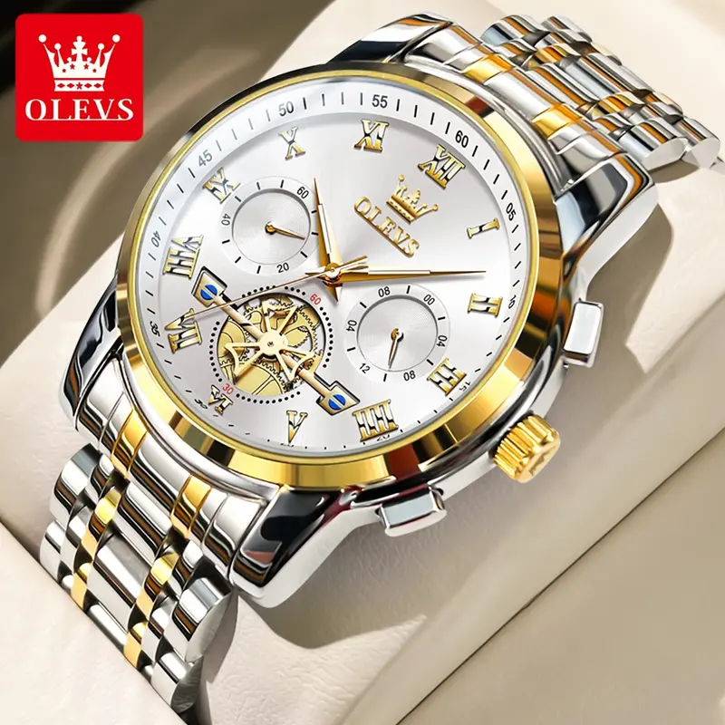 Jam Tangan Pria OLEVS 2859 Anti Air Luminous Analog Chronograph Stainless Steel Men Watch 5