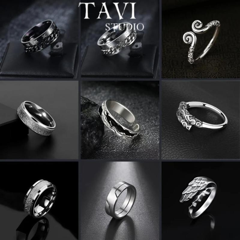 Nhẫn Nam Nữ Titan Tavi Studio - Phụ Kiện Thời Trang Unisex Màu Bạc Đẹp Dễ Phối…