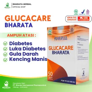 GLUCACARE BHARATA | Herbal Luka Diabetes, Diabetes Basah/Kering  Ampuh 100% Original