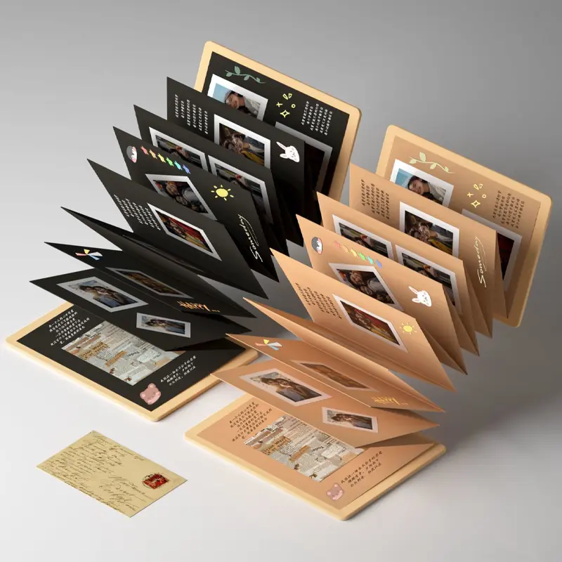 Scrapbook Diy Album Accordion Style Scrapbook Album Vintage Album Lipat Hitam Polos Mini