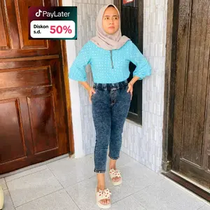 (AKHTAR-JEANS) Clara jeans 7/9 pinggang full karet jeans wanita polos Nyaman Melar Hitam Navy Celana Panjang Denim Legging Tebal