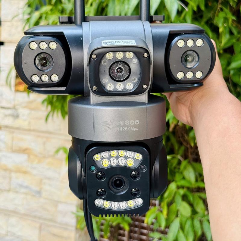 Camera YOOSEE 4 Mắt NMV 102 Xem 3 Khung Hình 26M Rõ Nét, Xoay 360 Độ- Đàm Thoại 2 Chiều- Báo Động CHỐNG TRỘM