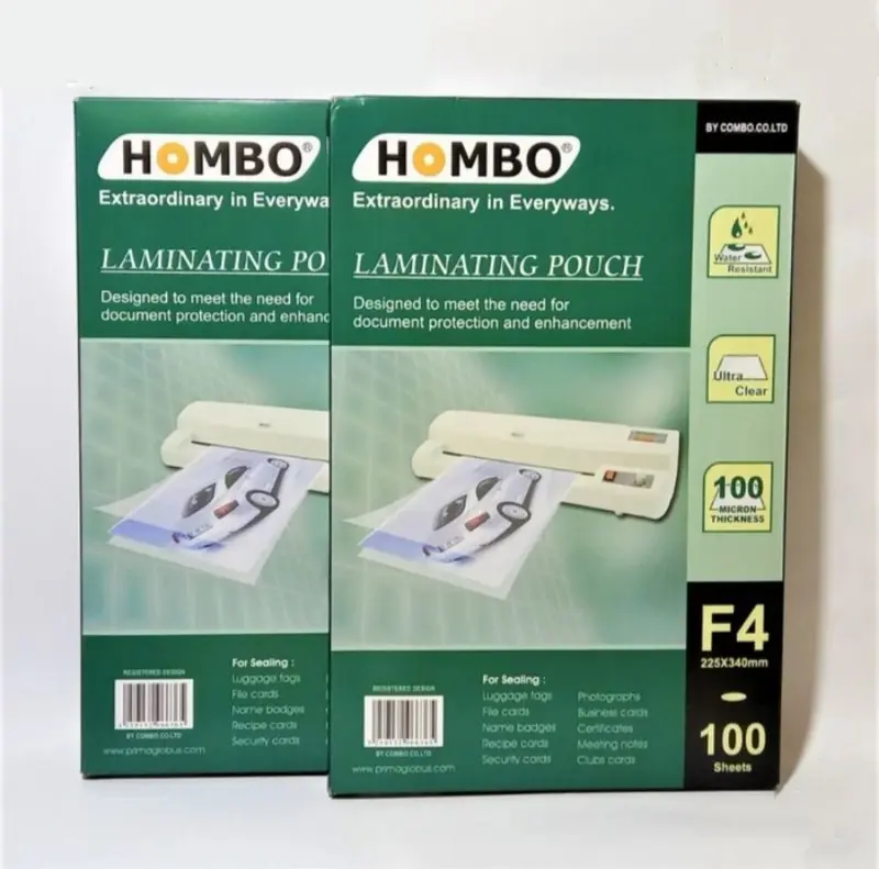 LAMINATING POUCH F4 MERK HOMBO (PER PAK ) 3