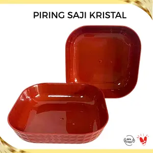 3 & 6 PCS PIRING SAJI KRISTAL - PIRING SAJI PLASTIK - PIRING SEGI BESAR CANTIK - UKURAN 20 CM - ANTI PECAH