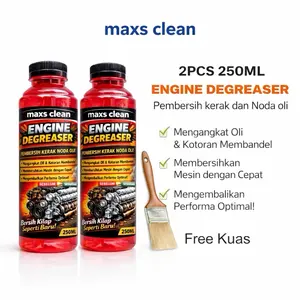 Terlaris ENGINE DEGREASER PEMBERSIH KERAK MESIN DAN NODA OLI 250ML FREE KUAS BY MAXS CLEAN