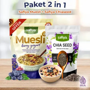 [Paket 2 in 1] Safiya Muesli + Safiya Chiaseed - Sarapan Sehat Oatmeal Biji Bijian