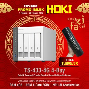 QNAP TS-433-4G RAM 4-Bay Home NAS Personal Private Cloud Storage TS433