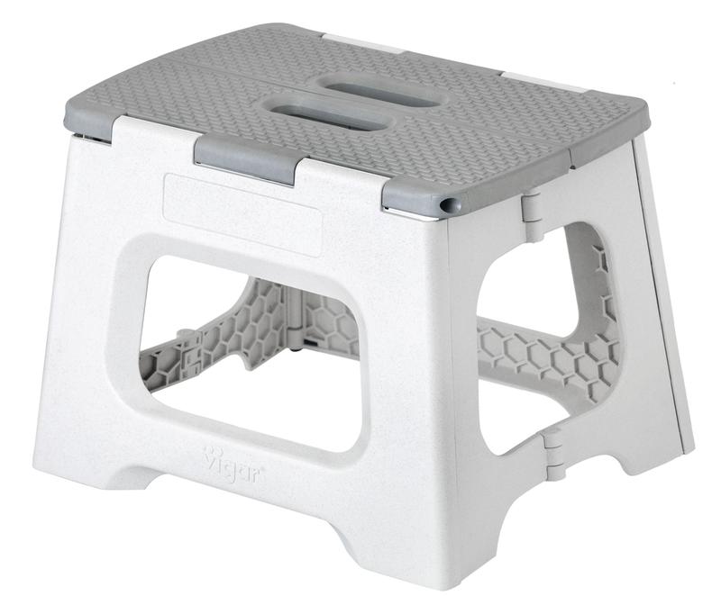 Product Introduction of Vigar Compact Foldable Stool 100% Recycled Plastic Zeroline Grey 16
