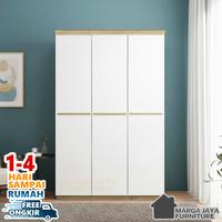 Gambar Lemari Pakaian 3 Pintu Minimalis Putih Nevada Series Furniture dari Marga Jaya Furniture 5 Kota Administrasi Jakarta Timur 3 Tokopedia