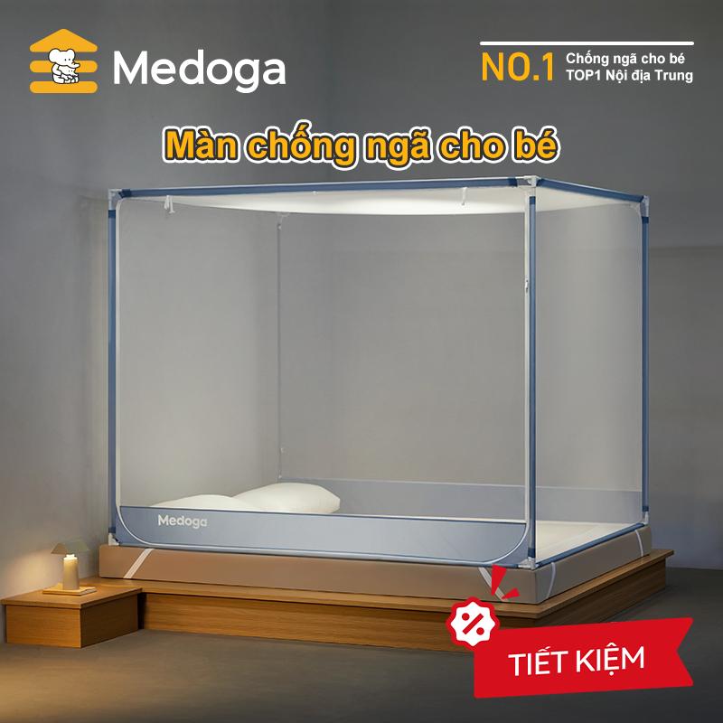 Tiết Kiệm Mùng Chống Ngã Medoga - Mùng Khung Vuông Đơn Cửa | 1 Cửa U | Chống Muỗi | Chắn Giường | Chống Ngã Giường