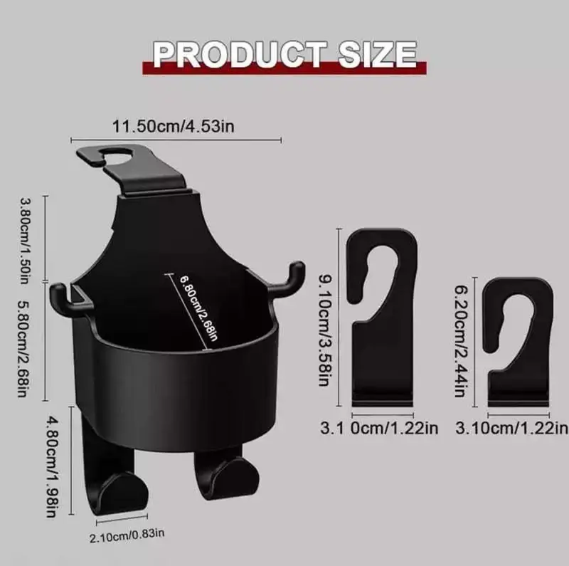 [PROMO] Cup Holder Botol 3 In 1 Tempat Minum || Hanger Kursi Mobil | Gantungan multifungsi || BISA COD 1