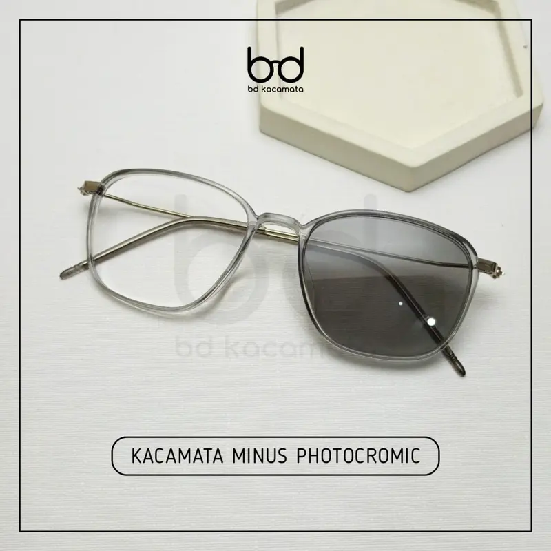 Kacamata Photocromic Minus Pria dan Wanita - Eyewear Glasses Frame Lensa Plastik kacamata  minus Sd 2