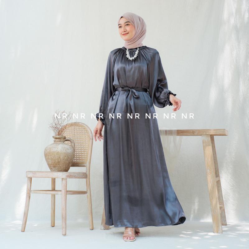 FIT XL-XXL (dress-cradenza) luna • luna dress bahan cradenza premium - dress shimmer terbaru - tidak menerawang 4
