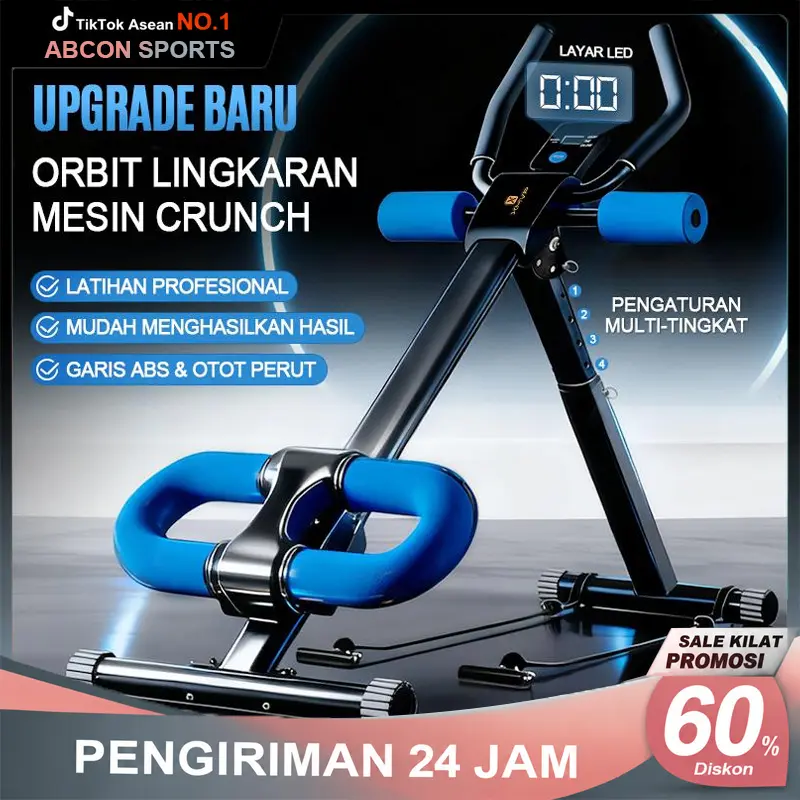 [COD]ABcon Ab Crunch Adjustable dengan LCD – Alat Pembentuk Otot Perut, Lengan, Kaki & Pinggul. Mesin Fitness Rumah Lengkap untuk Pria & Wanita. Kirim 24 Jam!