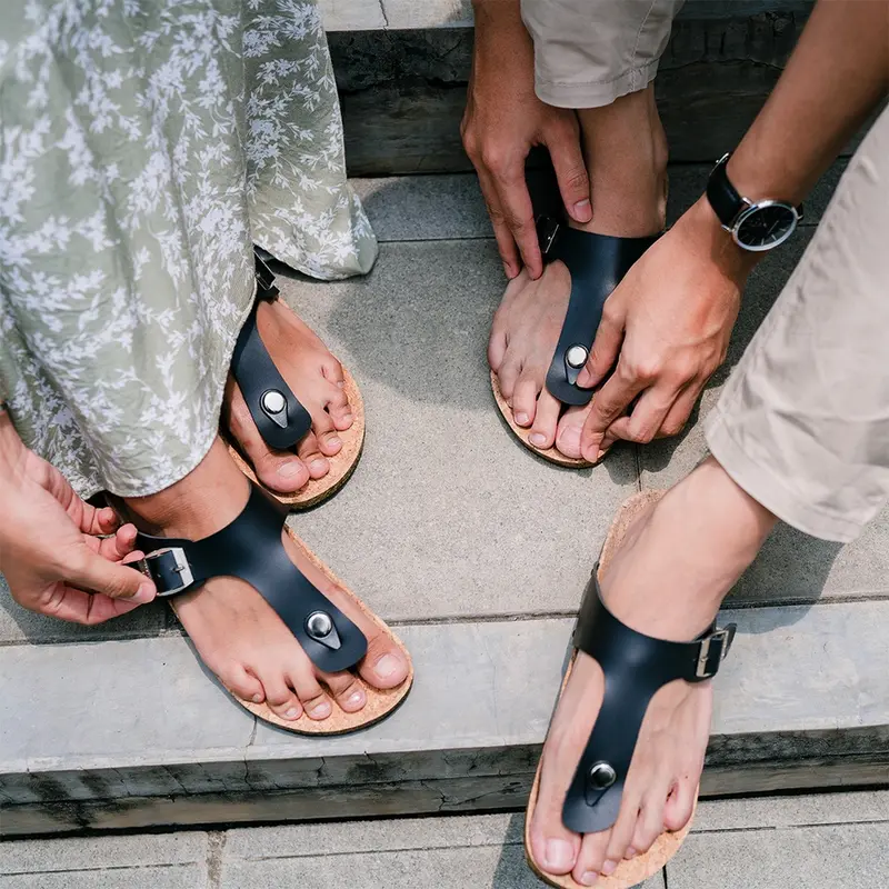 MNDY GSK Sandal Jepit Asta Hazel - Sandal Flip-flops Kulit Sendal Kulit Brown Pria 6