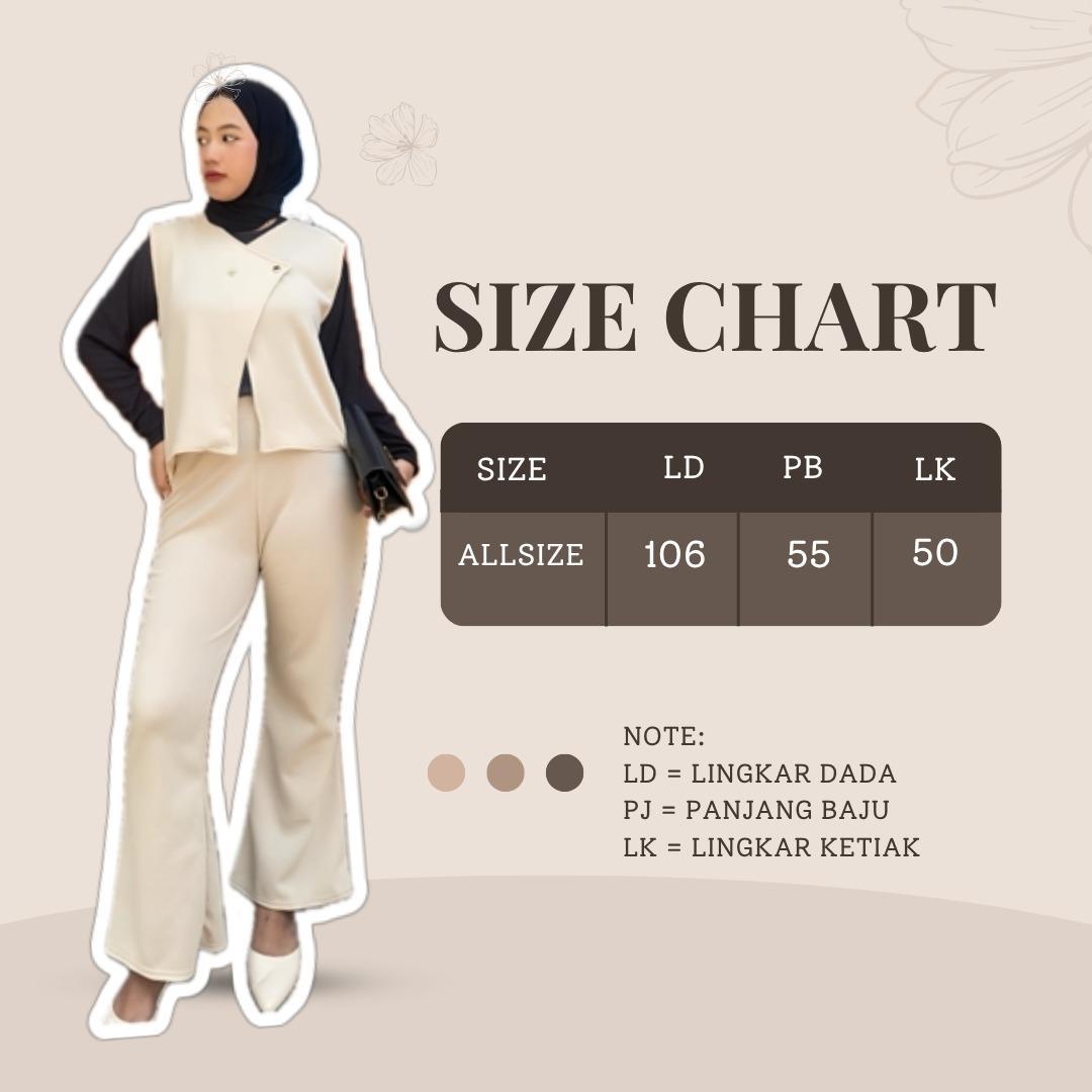 [ SPECIAL LIVE REFI 3 ] - Setelan Vest Kancing Bahan Scuba Premium Nyaman Setelan Wanita Kekinian Basic