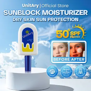 [SUNSCREEN SPF50+] Kulit Kering | UNITARY SUN BLOCK MOISTURIZER FACIAL SPF50+ PA++++ on Acne,Menutrisi Dan Melembabkan,Mencerahkan Glowing Alami,Waterproof【Hassle-free Formula Refreshing & Breathable UV Shield】Tidak Lengket BPOM