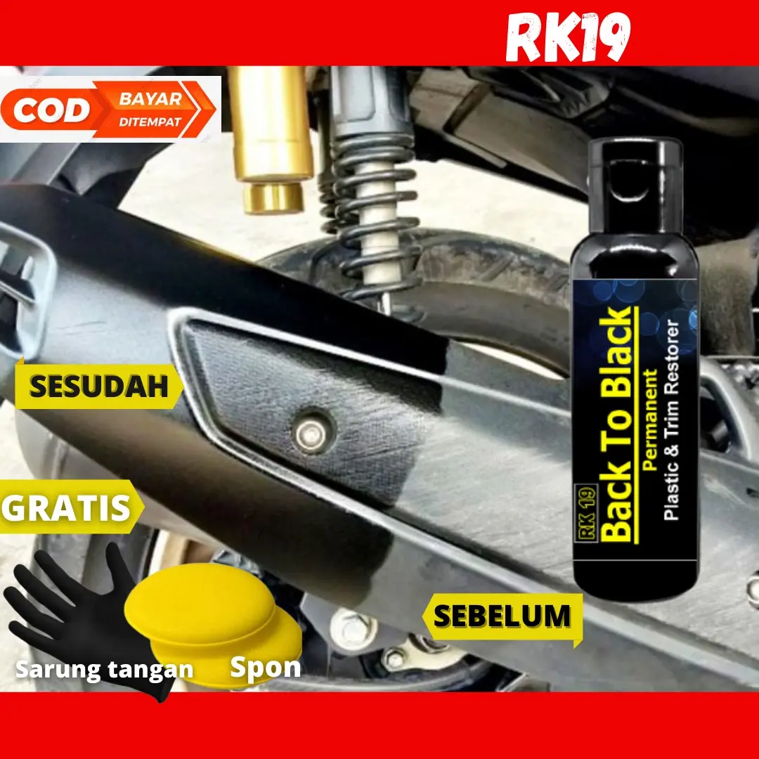Penghitam Body Motor/Mobil Permanen RK19 Back To Black - Isi 100ml - Car, Kendaraan, Paint