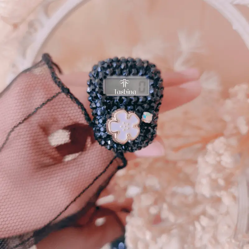 Tasbih Digital Cantik Manik Cincin Mutiara Kristal Alat Dzikir Mini Souvenir Umroh Haji 5