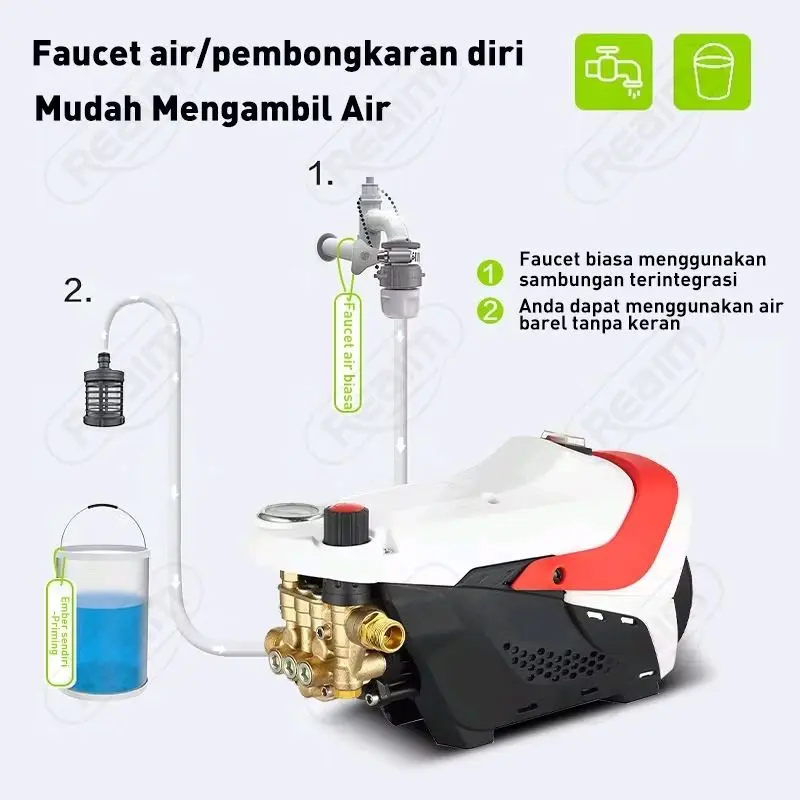 Reaim 400Bar 650W Induksi Mesin Cuci Mobil TekananTinggi / Pembersih Jet Sepeda Motor & Mobil Berkualitas Tinggi