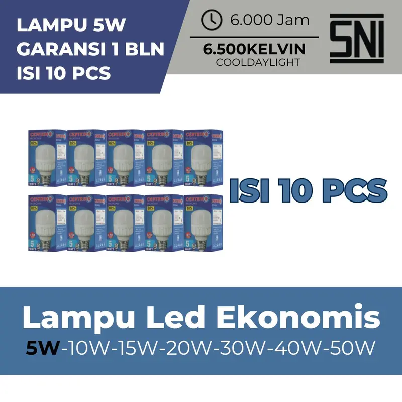 [COD 1 PAK] 5 Watt 10 Pcs - Lampu LED Jumbo Tabung Cahaya Putih E27 Garansi 1 Bulan / Lampu LED Murah 0