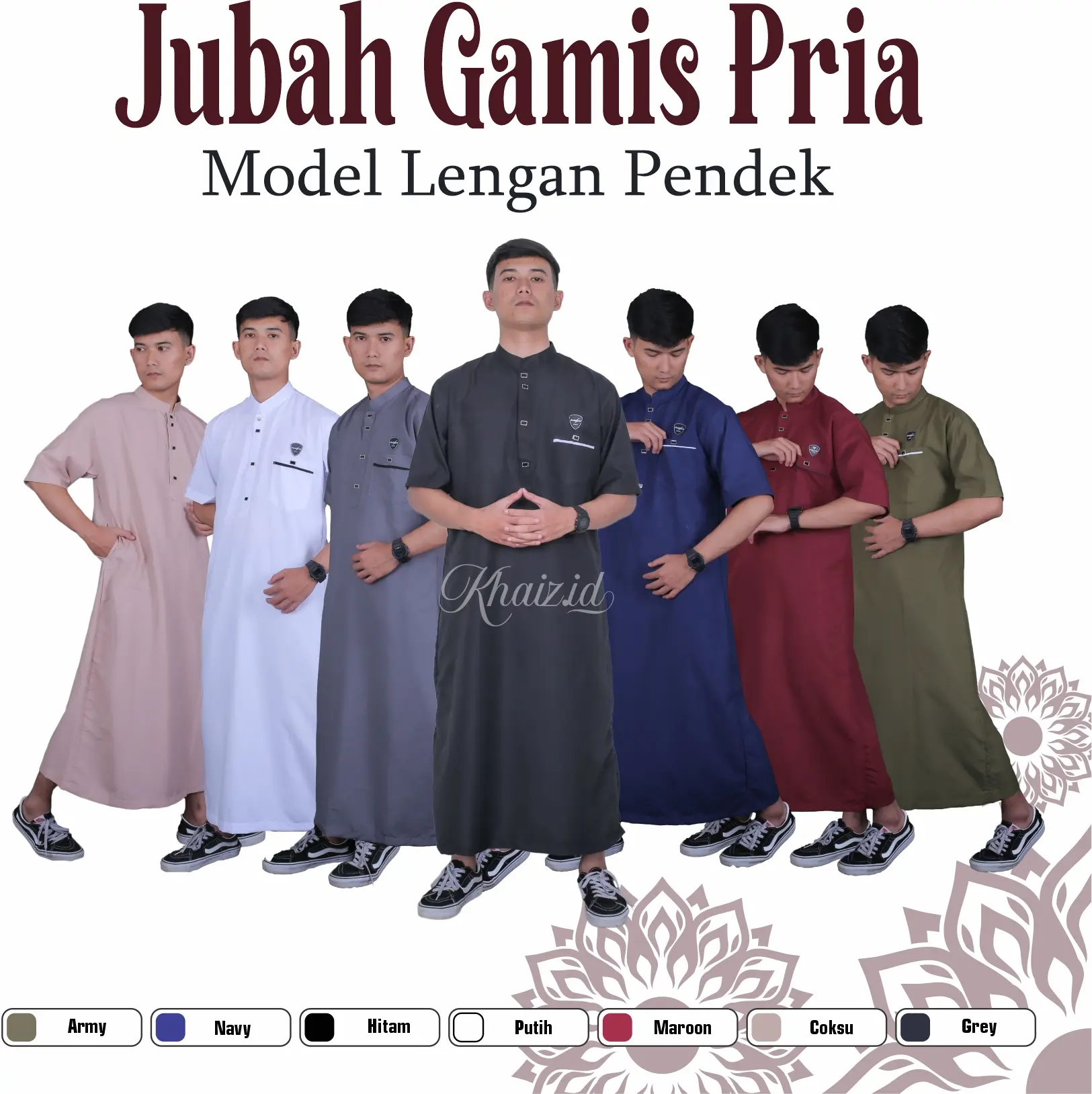 Gamis Pria Remaja Dewasa Model Lengan Pendek Model Kancing Sultan Dubai Gamis Pria Jubah Polos Muslim