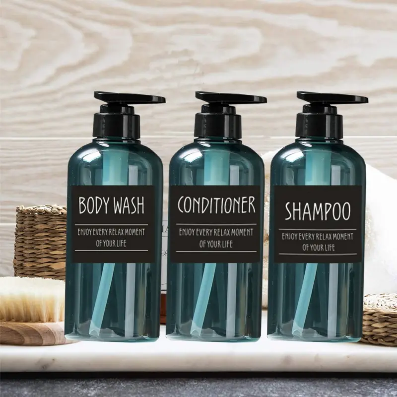 3pcs 500ml Liquid Soap Dispenser Bottle Set Shampoo Body Wash Shower Gel Bottle Outdoor Travel Empty Bottle Set