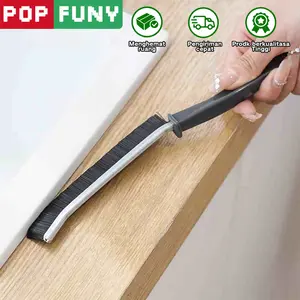 DR【POP FUNY】Sikat Pembersih Celah Gagang Panjang - Pembersihan Maksimal, Menjangkau Sudut Sulit - Cocok untuk Kamar Mandi/Dapur/Toilet/Rel Jendela