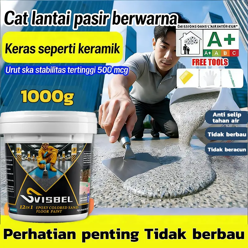 【24 Jam Pengiriman】Cat lantai epoksi berwarna-warni untuk lantai semen dan pasir. Tekstur realistis seperti marmer. Tahan aus dan anti selip.