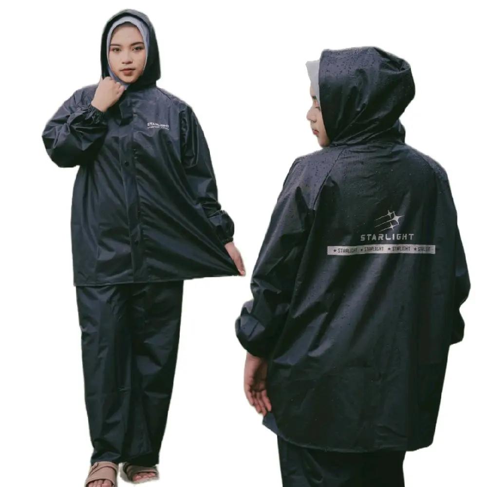 Jas Hujan Motor Raincoat Stelan Pria Wanita Dewasa Tebal Lentur Terbaik Murah Meriah Tahan Air PVC
